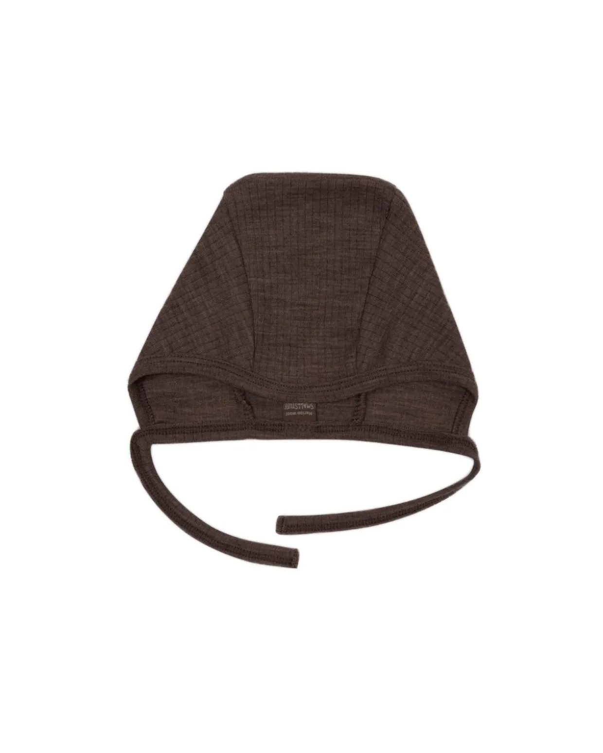 Baby hjelm, brown drop needle, merino uld