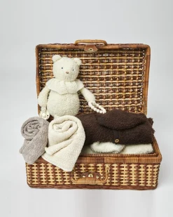 Babytæppe, fishbone strik, uld