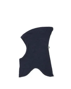 Balaclava, 2 lag, navy drop needle, merino uld