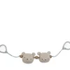 Barnevognskæde, strikket bears, sand/grey