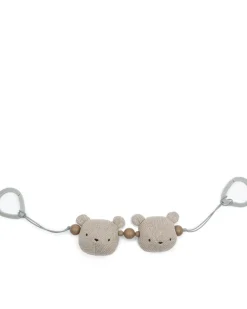 Barnevognskæde, strikket bears, sand/grey