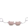 Barnevognskæde, strikket bears, rose/ powder