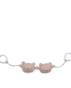 Barnevognskæde, strikket bears, rose/ powder