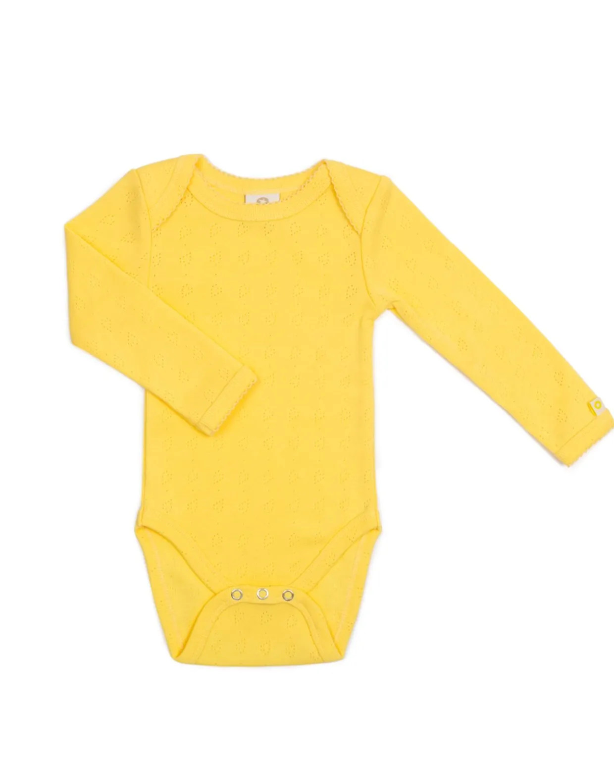 Body LS, hjerte jaquard, lys gul