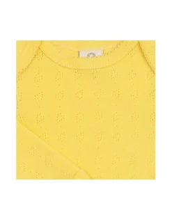 Body LS, hjerte jaquard, lys gul