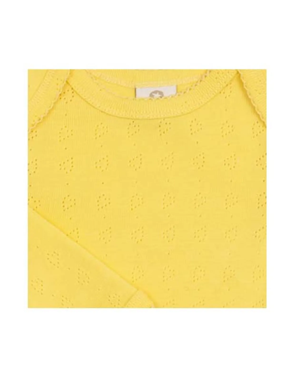 Body LS, hjerte jaquard, lys gul