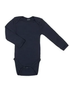Body LS, navy drop needle, merino uld