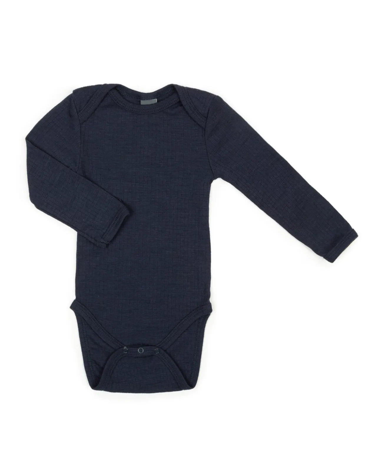 Body LS, navy drop needle, merino uld