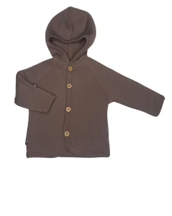 Cardigan merino uld, rose brown