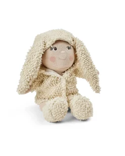 Dukketøj, sko/ bouclé frakke med kaninører