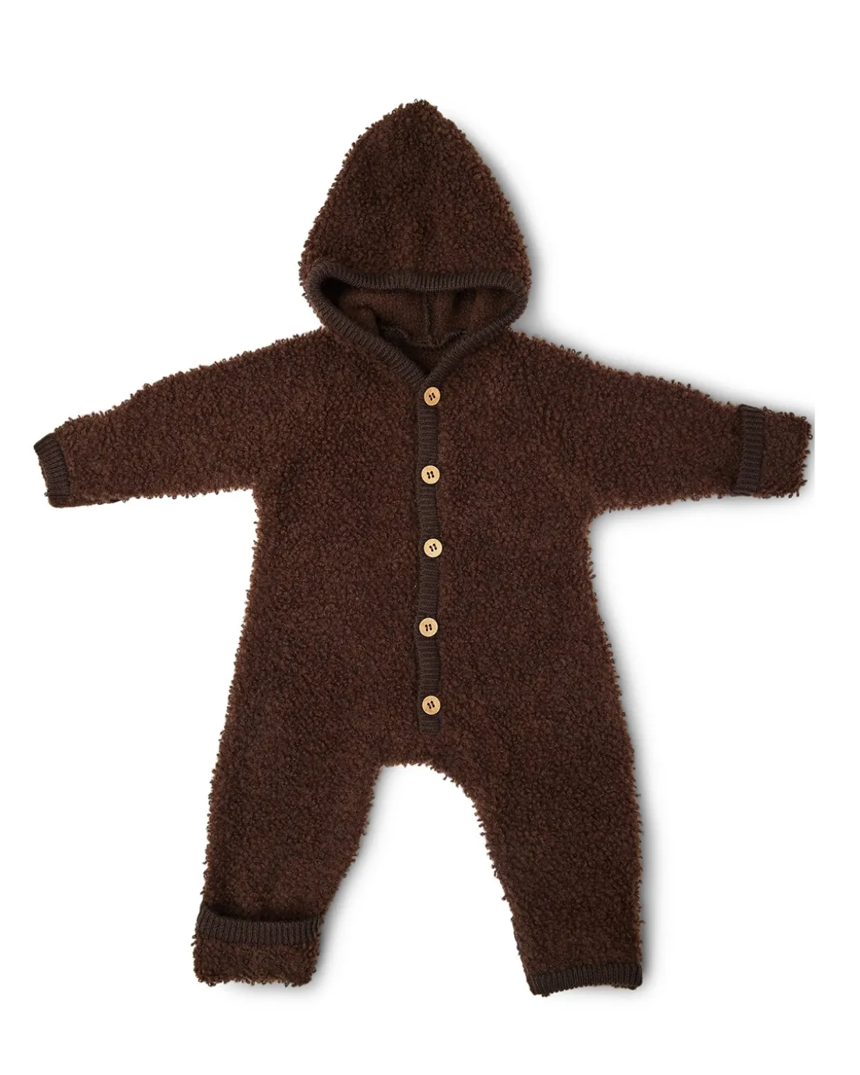 Jumpsuit bouclé merino uld, brown