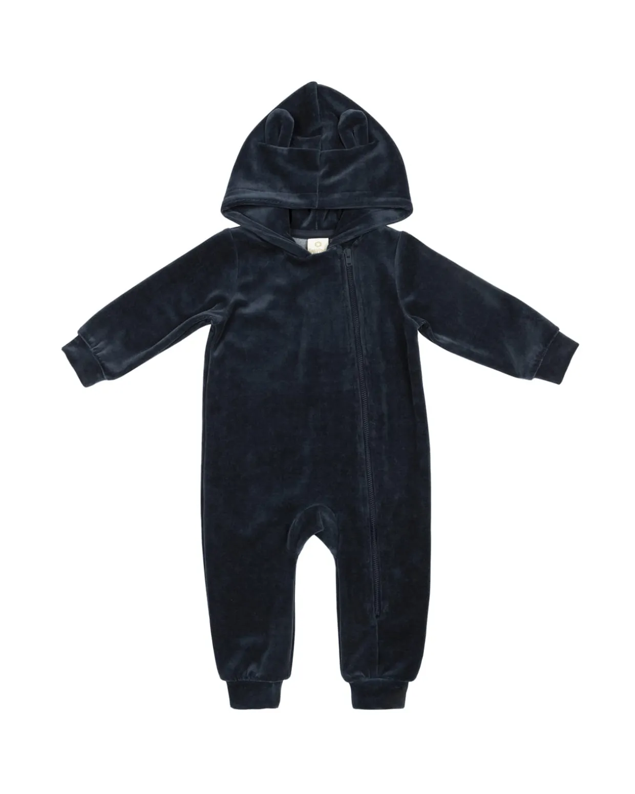 Jumpsuit, velour, navy