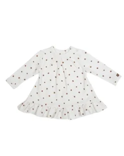 Kjole LS med flæser, Strawberries