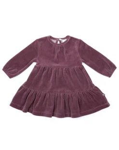 Kjole, velour, mørk rosa