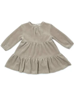 Kjole, velour, natur