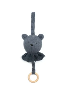 Musik uro, bamse, strikket mørk denim/ denim