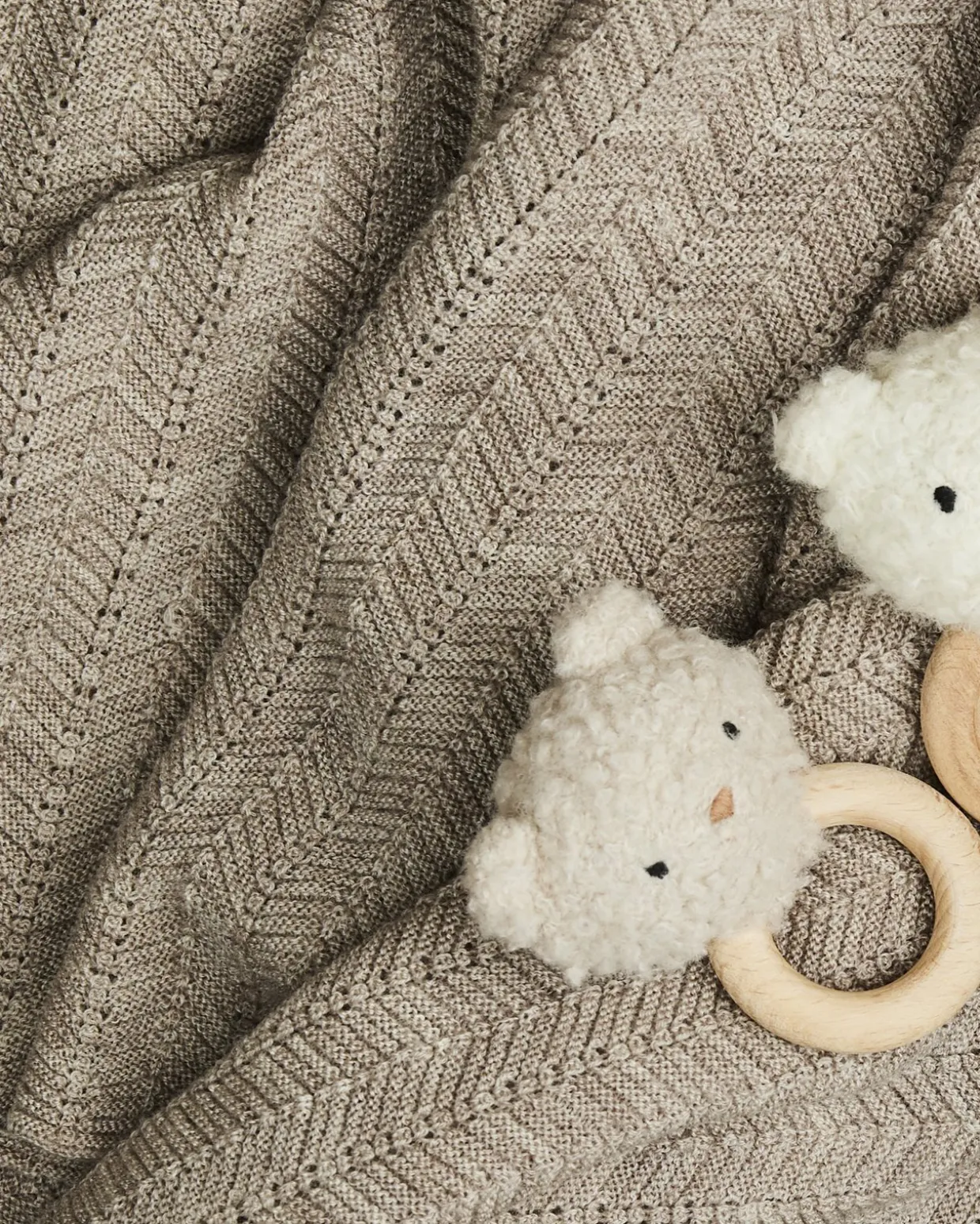 Rangle, bamse, bouclé merino uld, nature