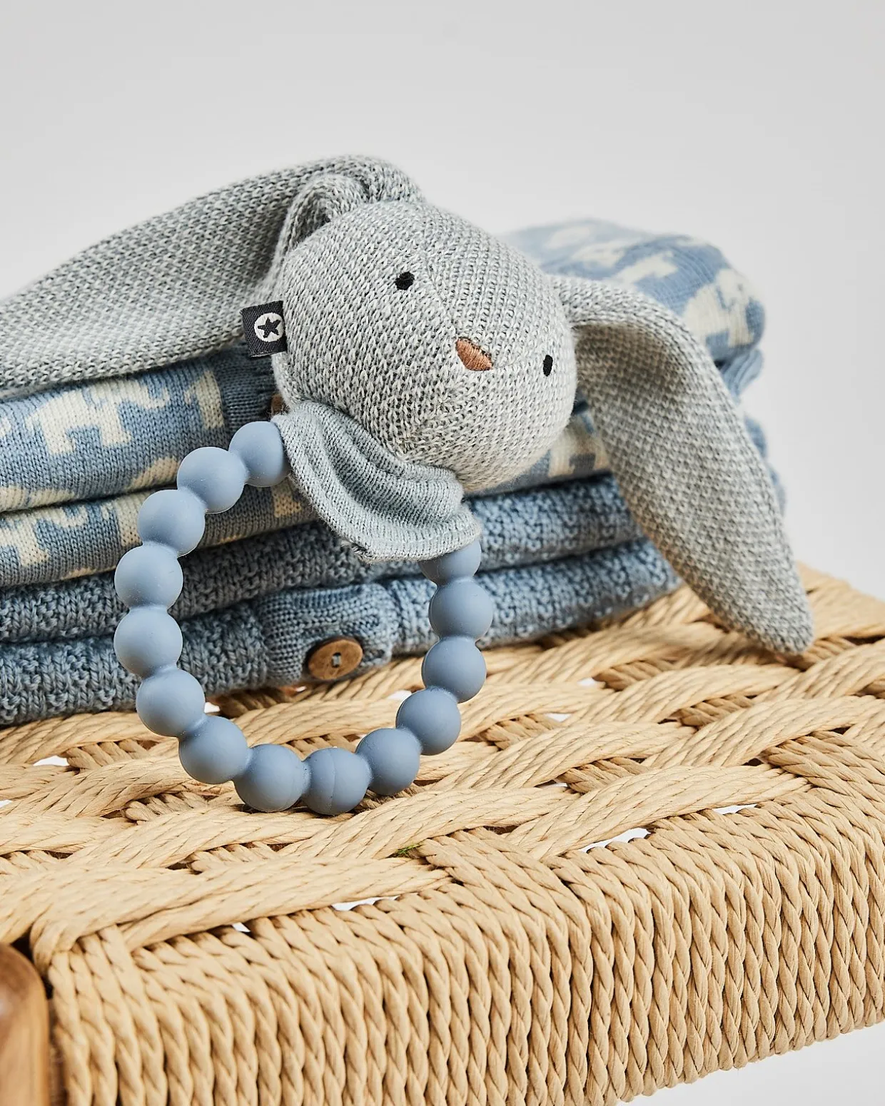 Silikone rangle, kanin, lyseblå