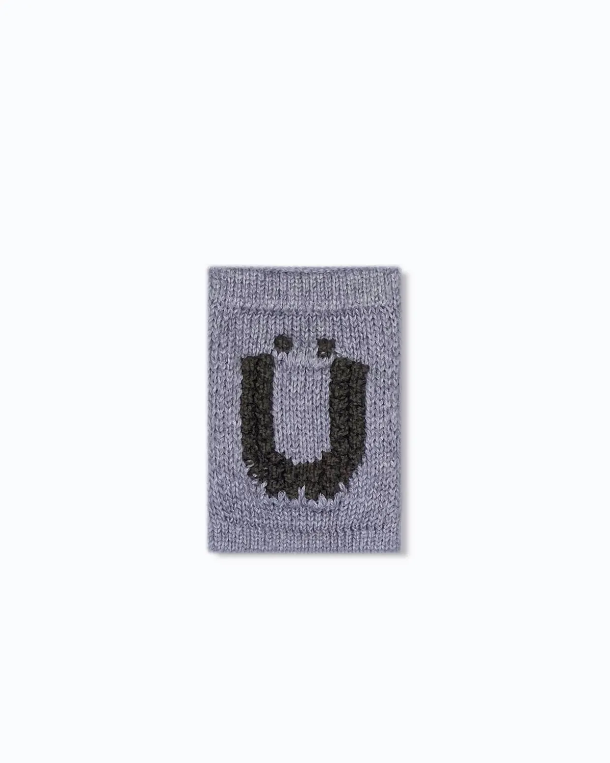 Strikket bogstav Ü, blå