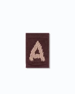 Strikket bogstav A, rosa