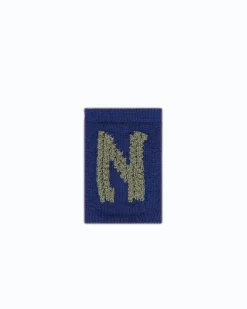 Strikket bogstav N, blå