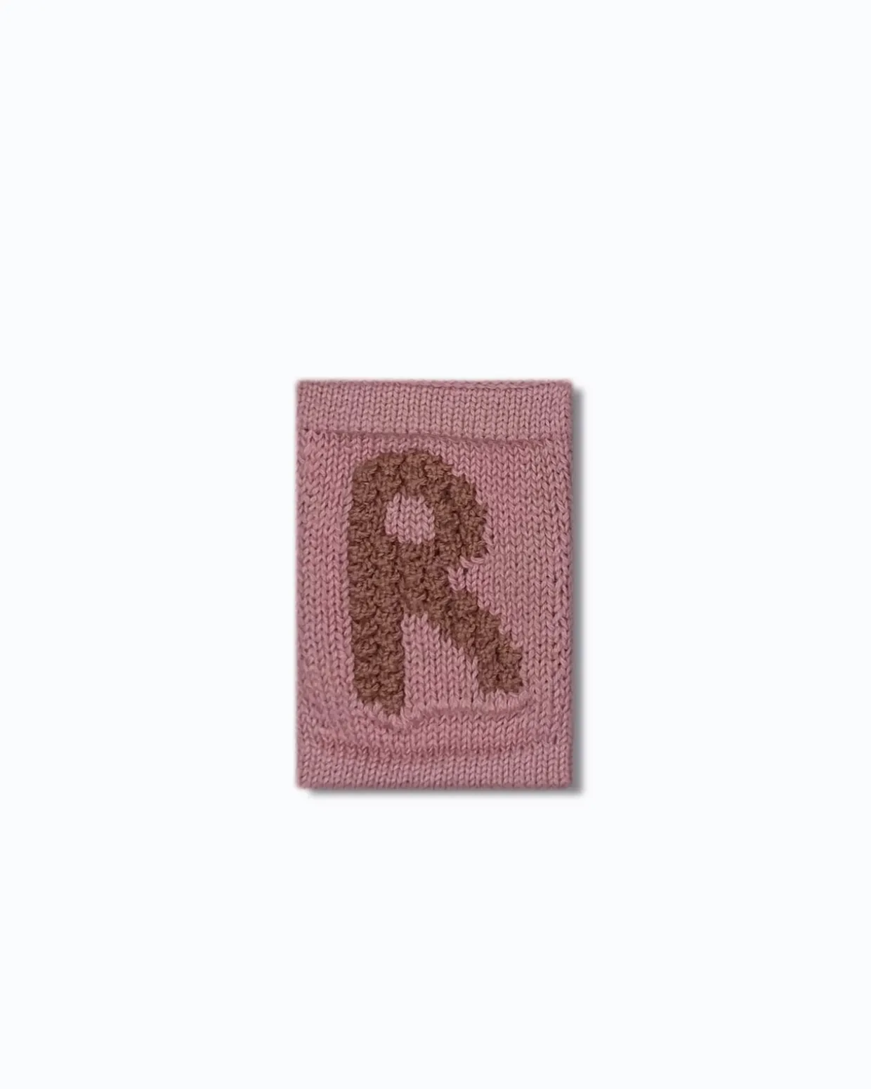 Strikket bogstav R, rosa