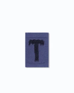 Strikket bogstav T, blå
