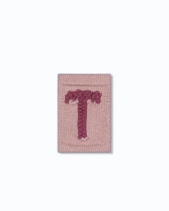 Strikket bogstav T, rosa