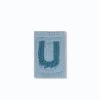 Strikket bogstav U, blå