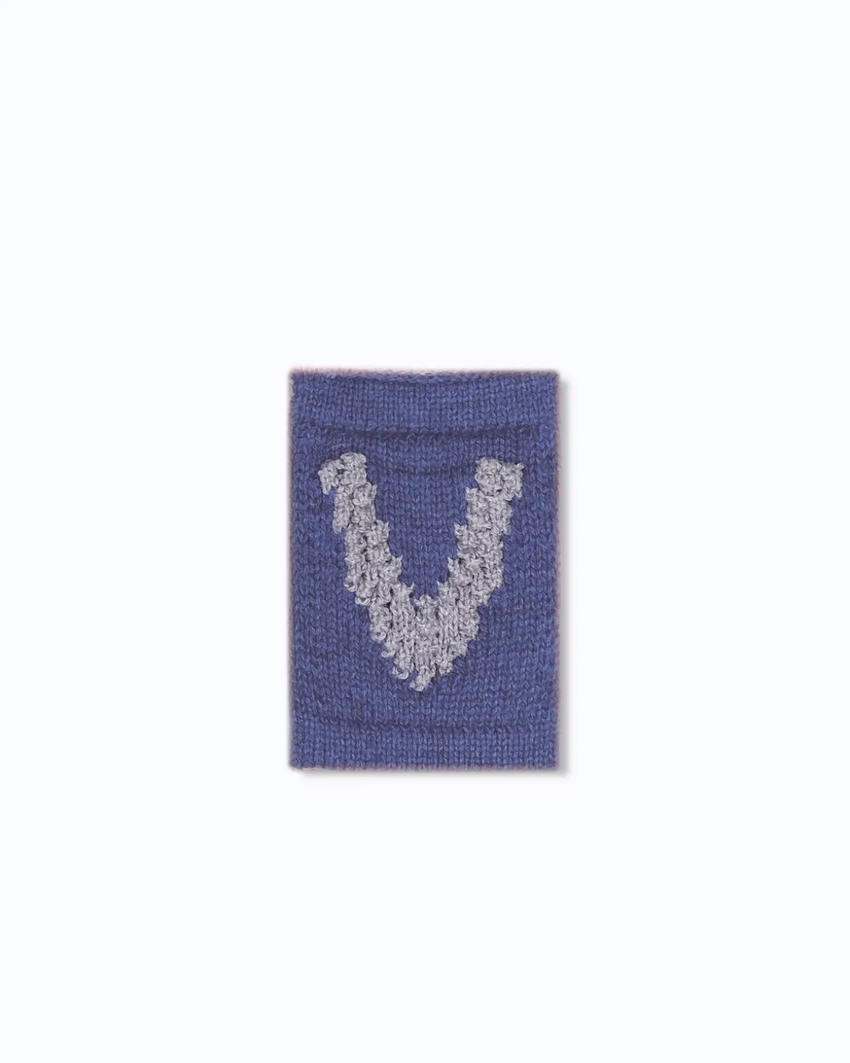 Strikket bogstav V, blå