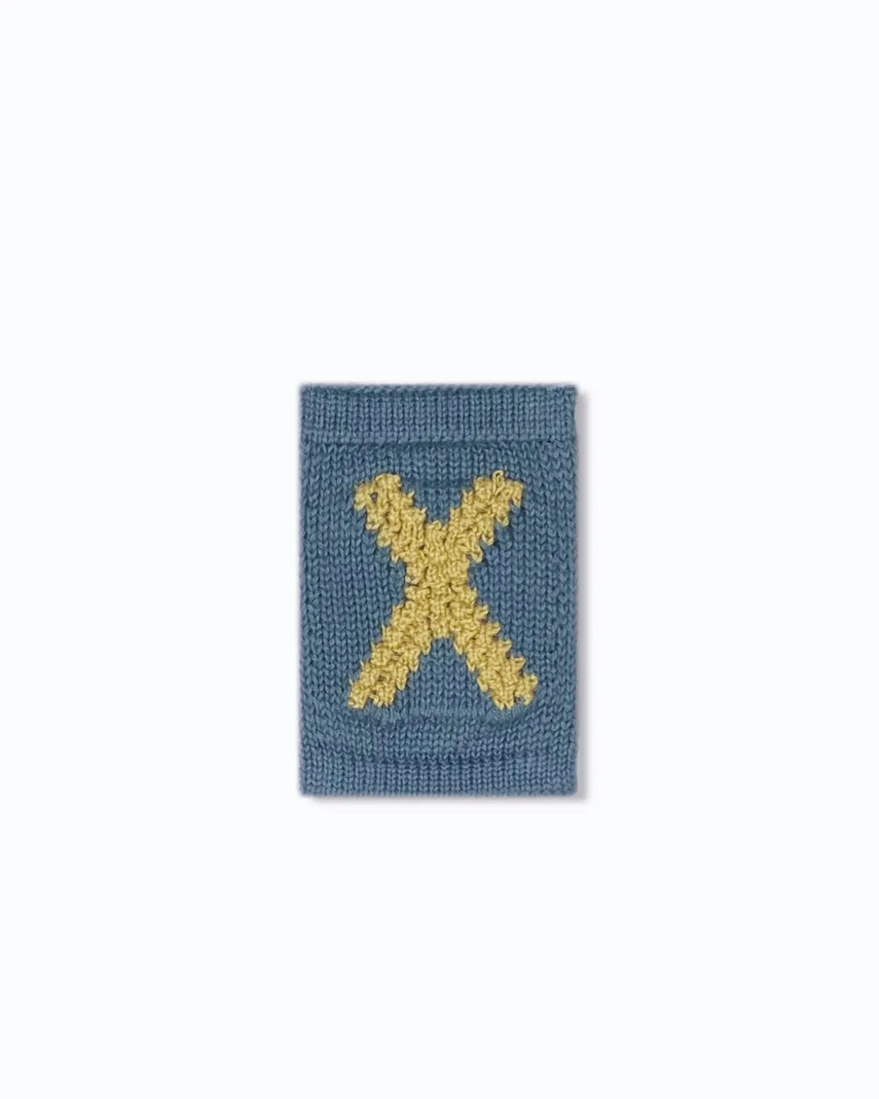 Strikket bogstav X, blå