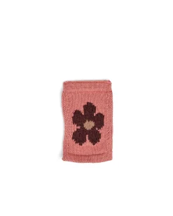 Strikket flag, blomst, rosa
