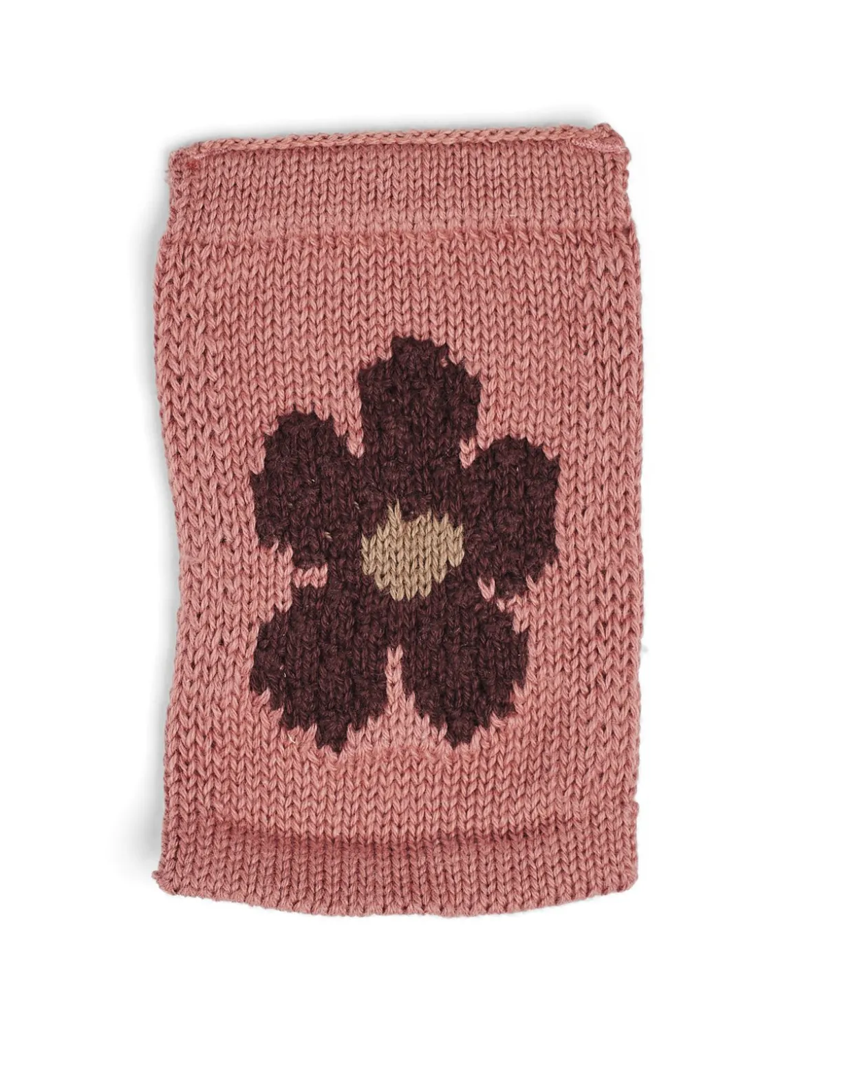 Strikket flag, blomst, rosa