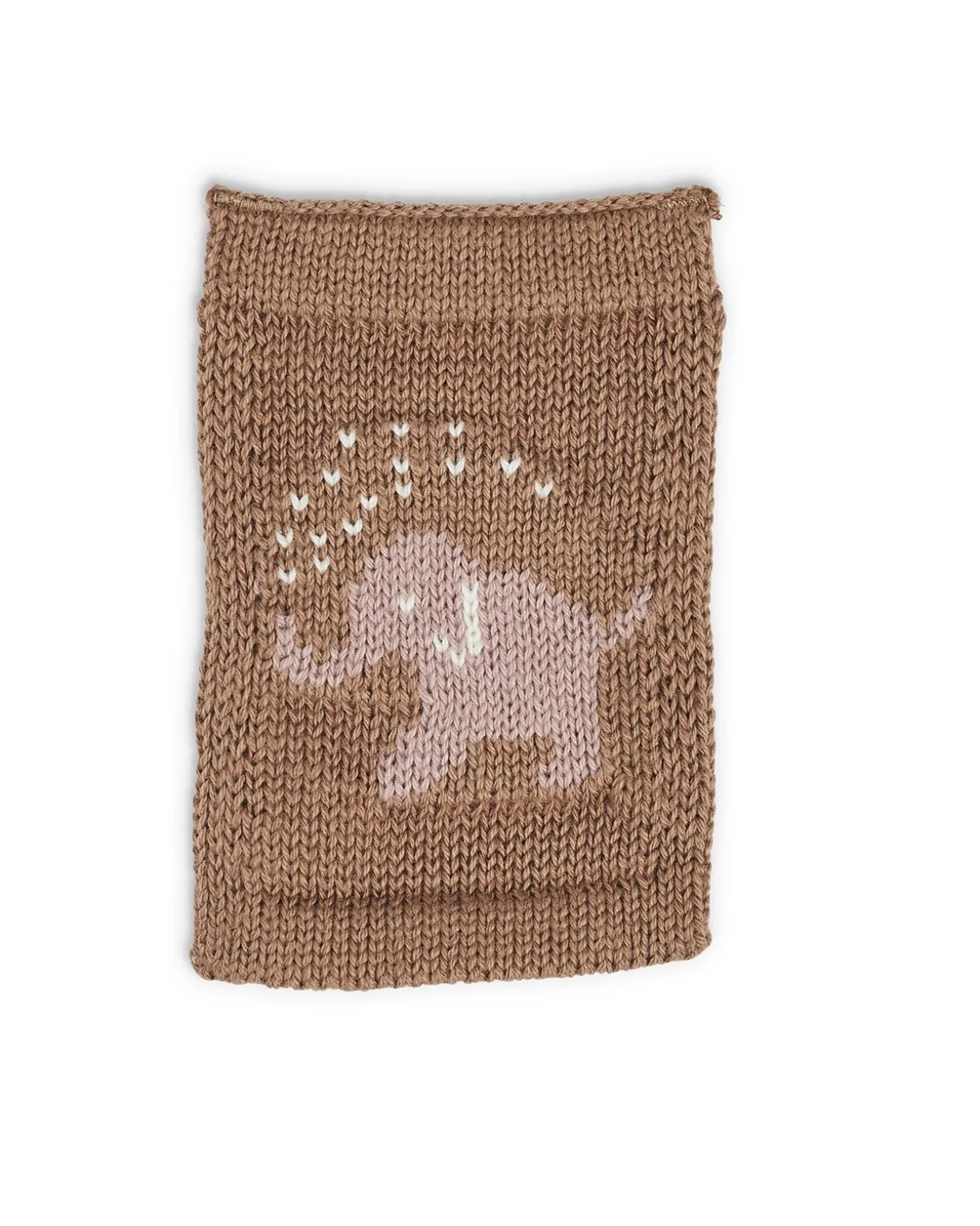 Strikket flag, elefant, rosa