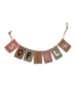 Strikket flag, elefant, rosa