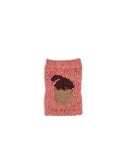 Strikket flag, nød, rosa