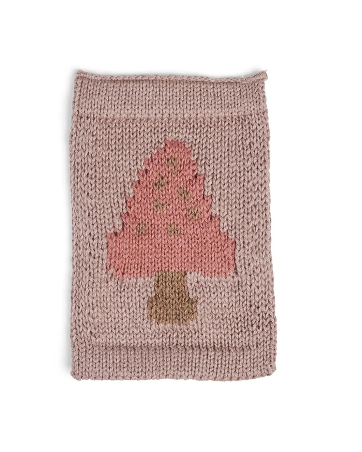 Strikket flag, svamp, rosa