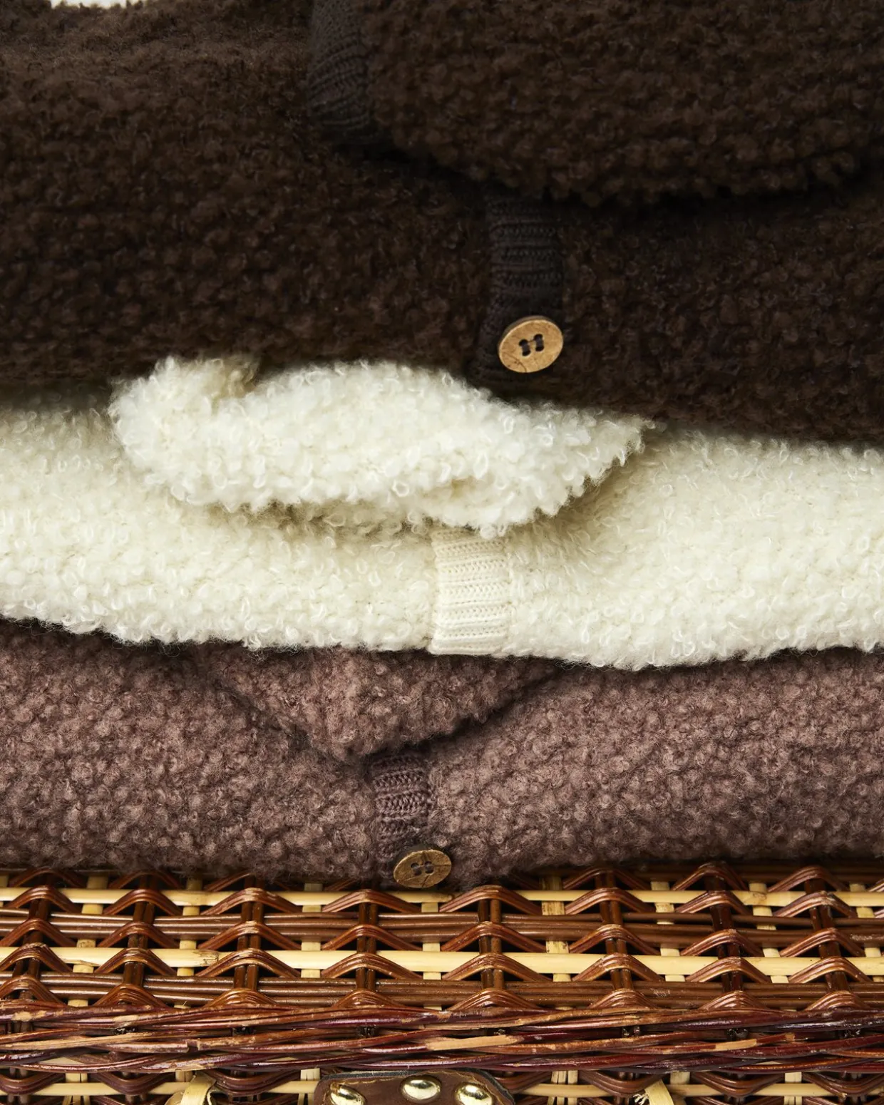 Vest bouclé merino uld, rose brown