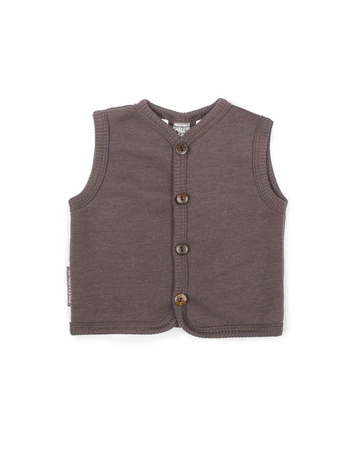 Vest, merino uld, rose brown